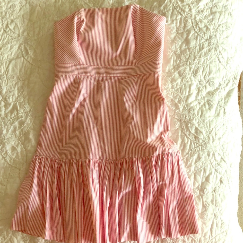 Pink seersucker dress Vineyard Vines Derby